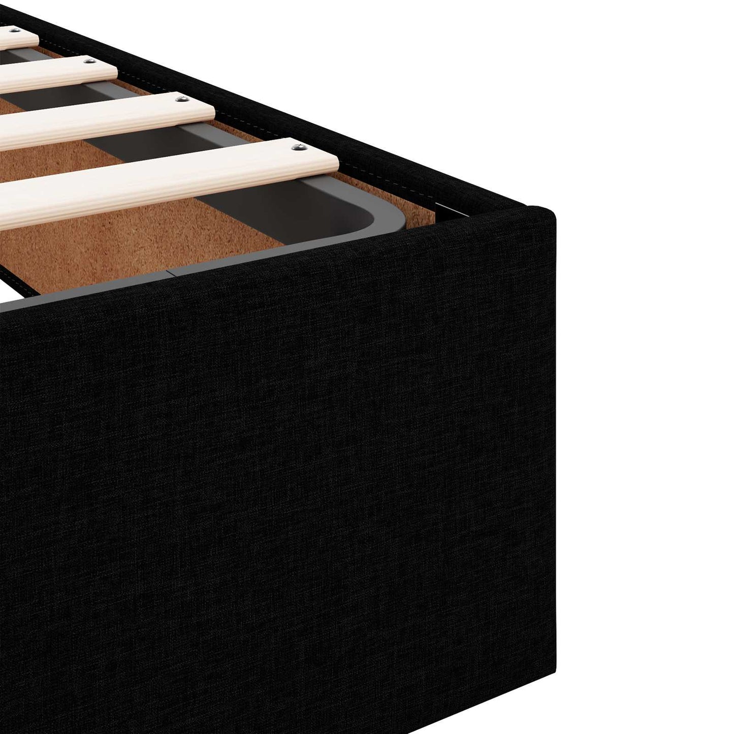 Ottoman Bett mit Matratze Schwarz 140 x 190 cm Stoff