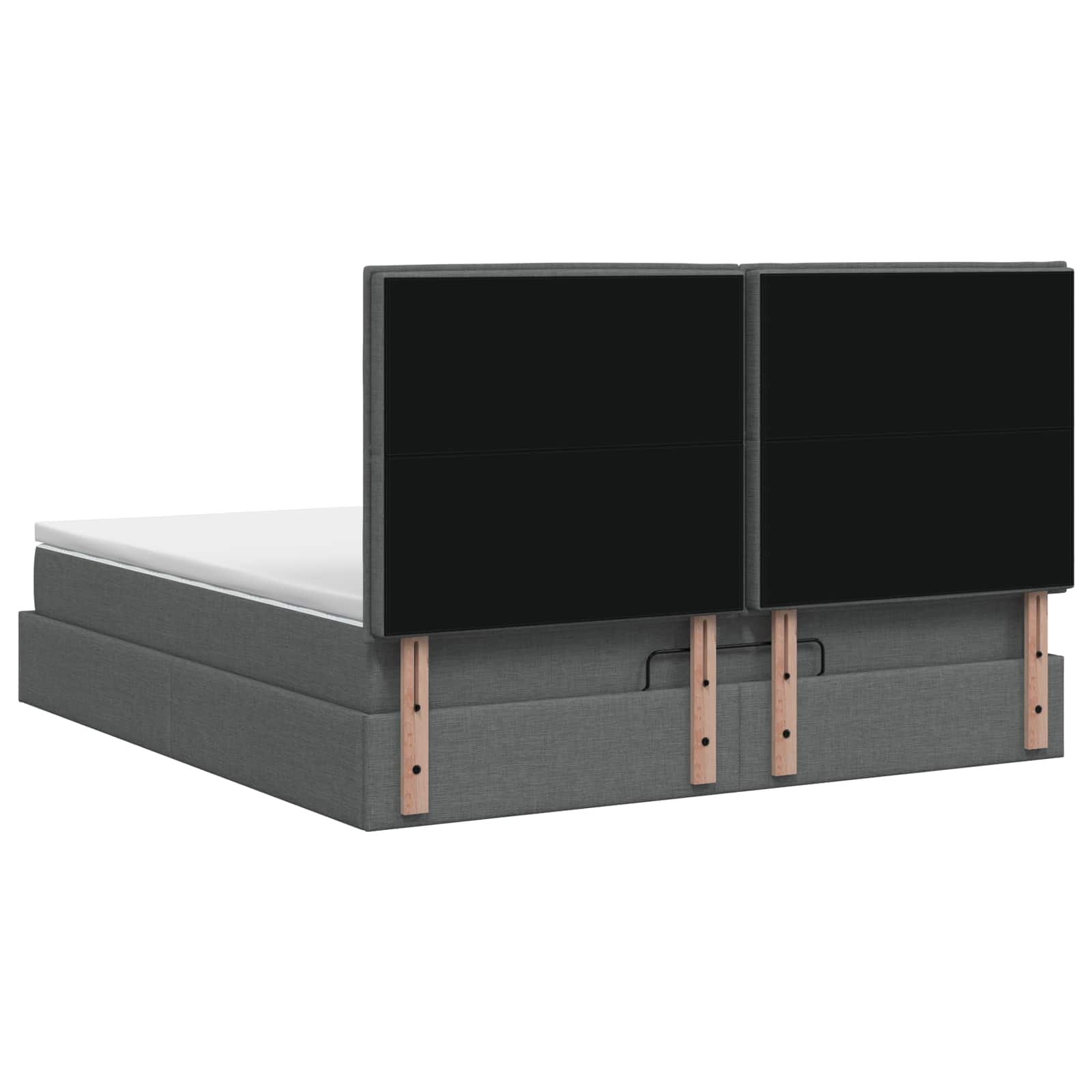 Ottoman Bett mit Matratze Dunkelgrau 140 x 200 cm Stoff
