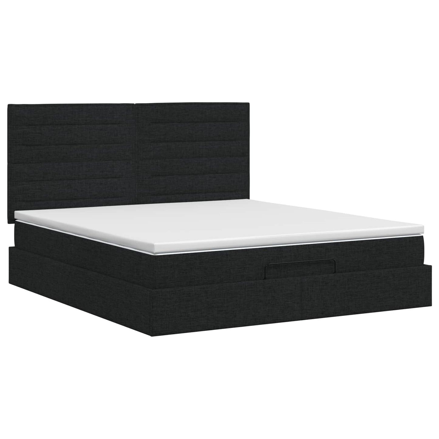 Ottoman Bett mit Matratze Schwarz 140 x 200 cm Stoff