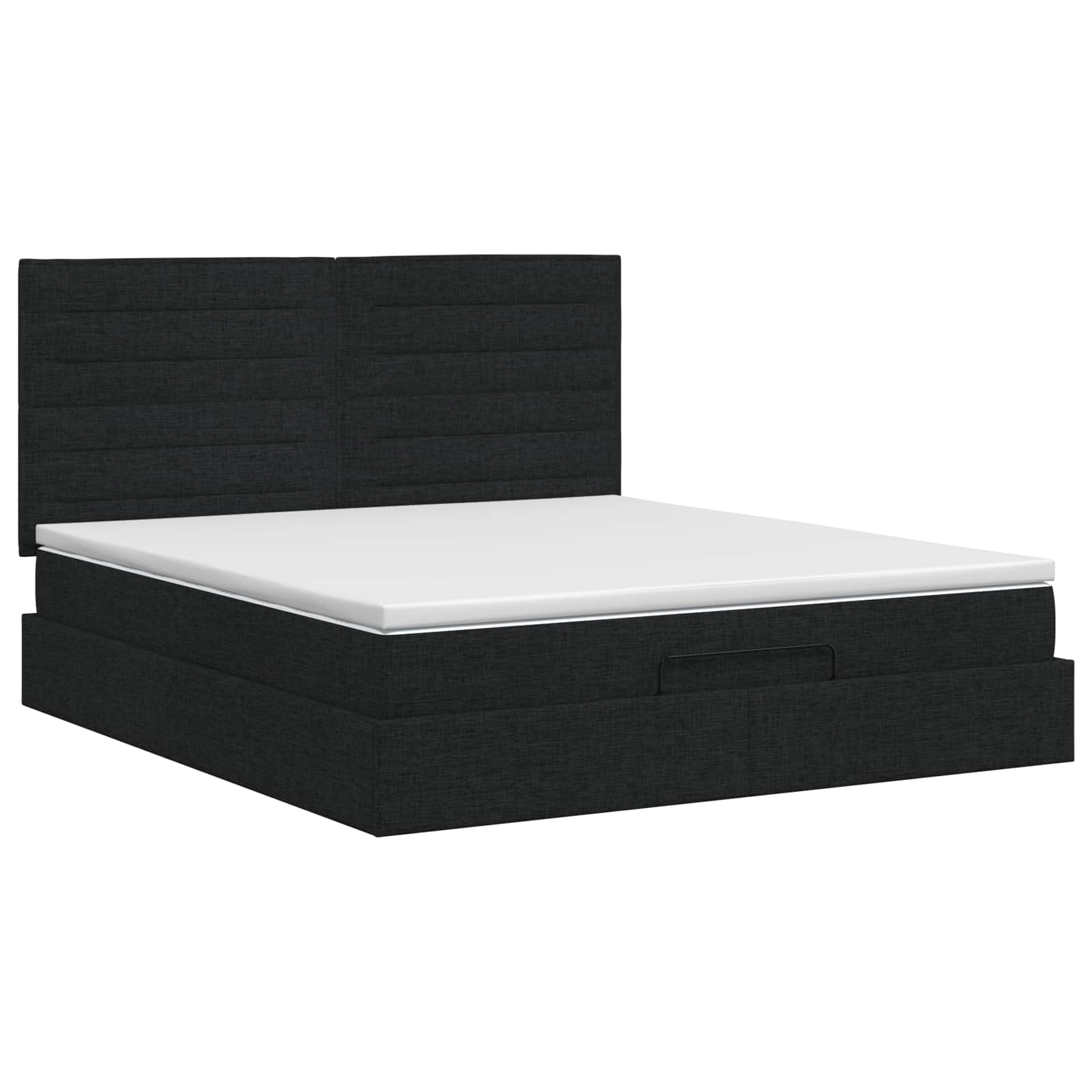Ottoman Bett mit Matratze Schwarz 140 x 200 cm Stoff