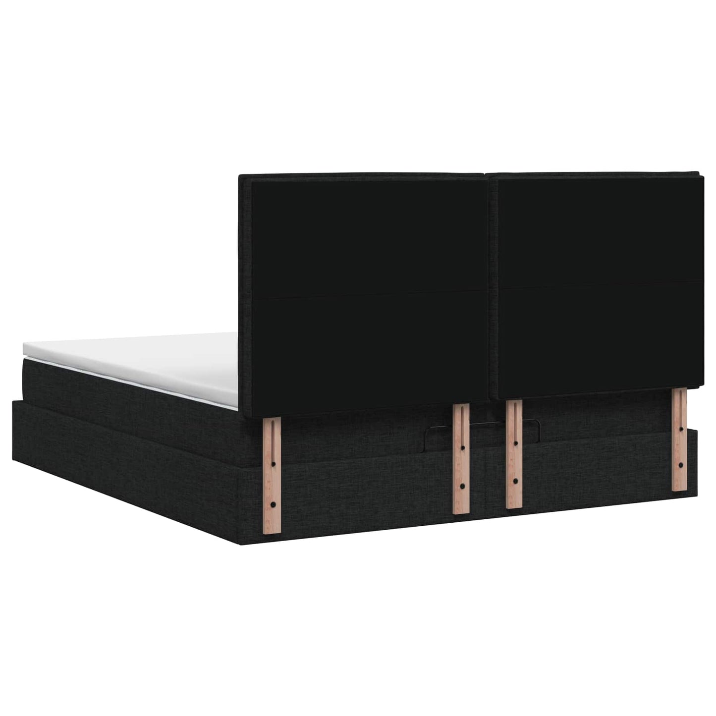 Ottoman Bett mit Matratze Schwarz 140 x 200 cm Stoff