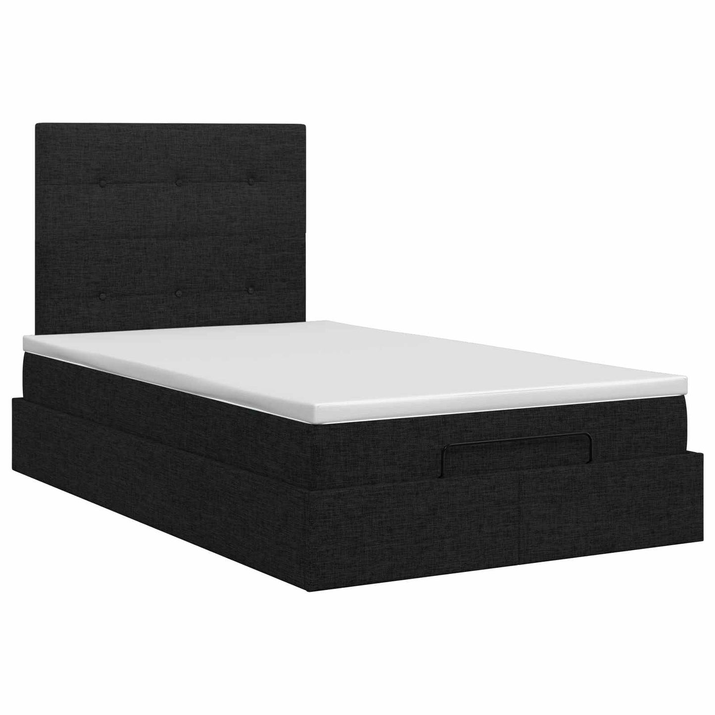 Ottoman Bett mit Matratze Schwarz 120 x 200 cm Stoff