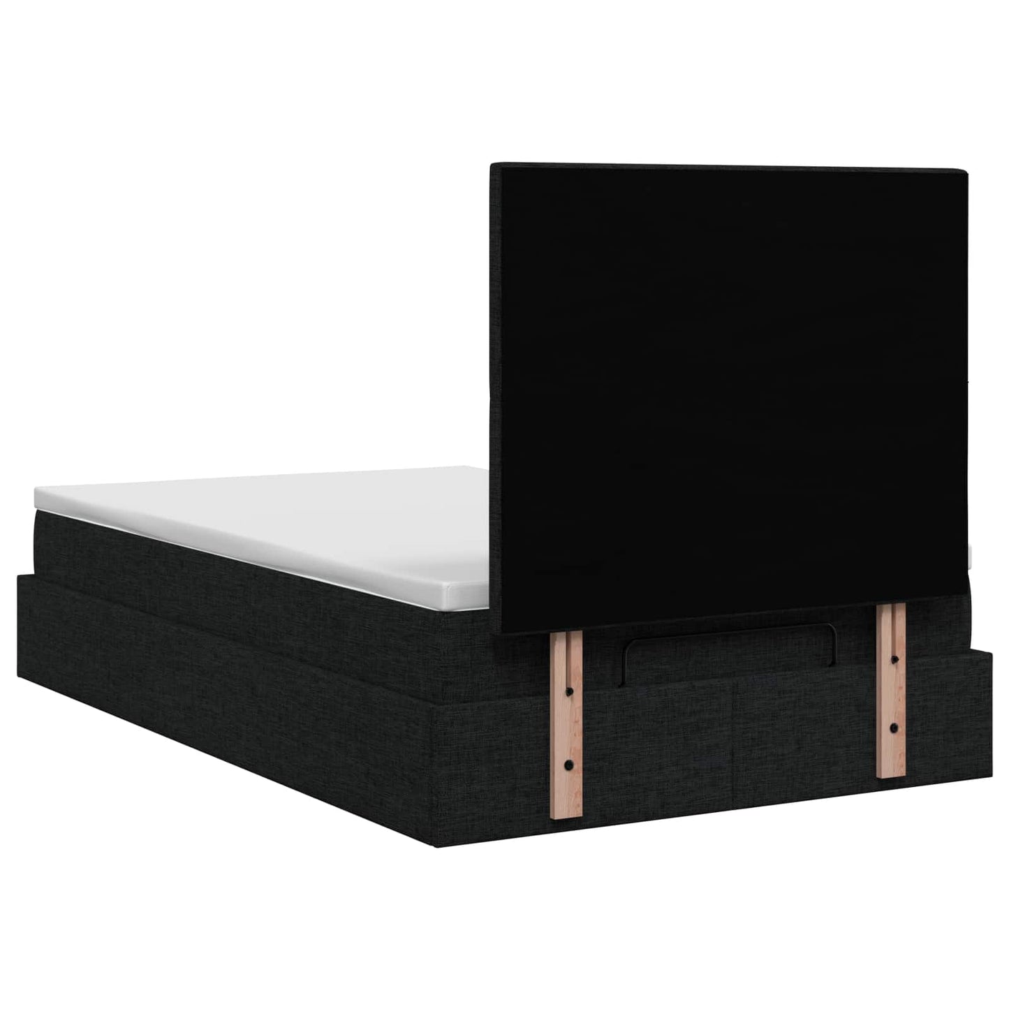 Ottoman Bett mit Matratze Schwarz 120 x 200 cm Stoff