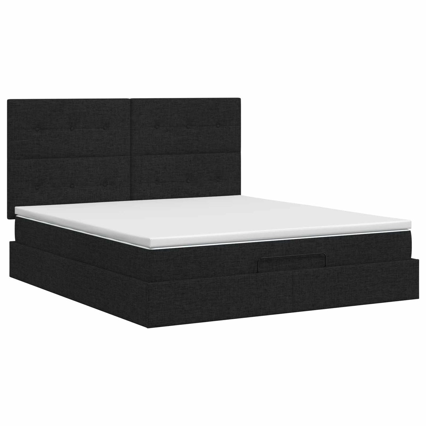 Ottoman Bett mit Matratze Schwarz 140 x 200 cm Stoff