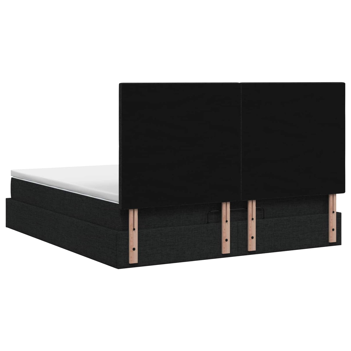 Ottoman Bett mit Matratze Schwarz 140 x 200 cm Stoff