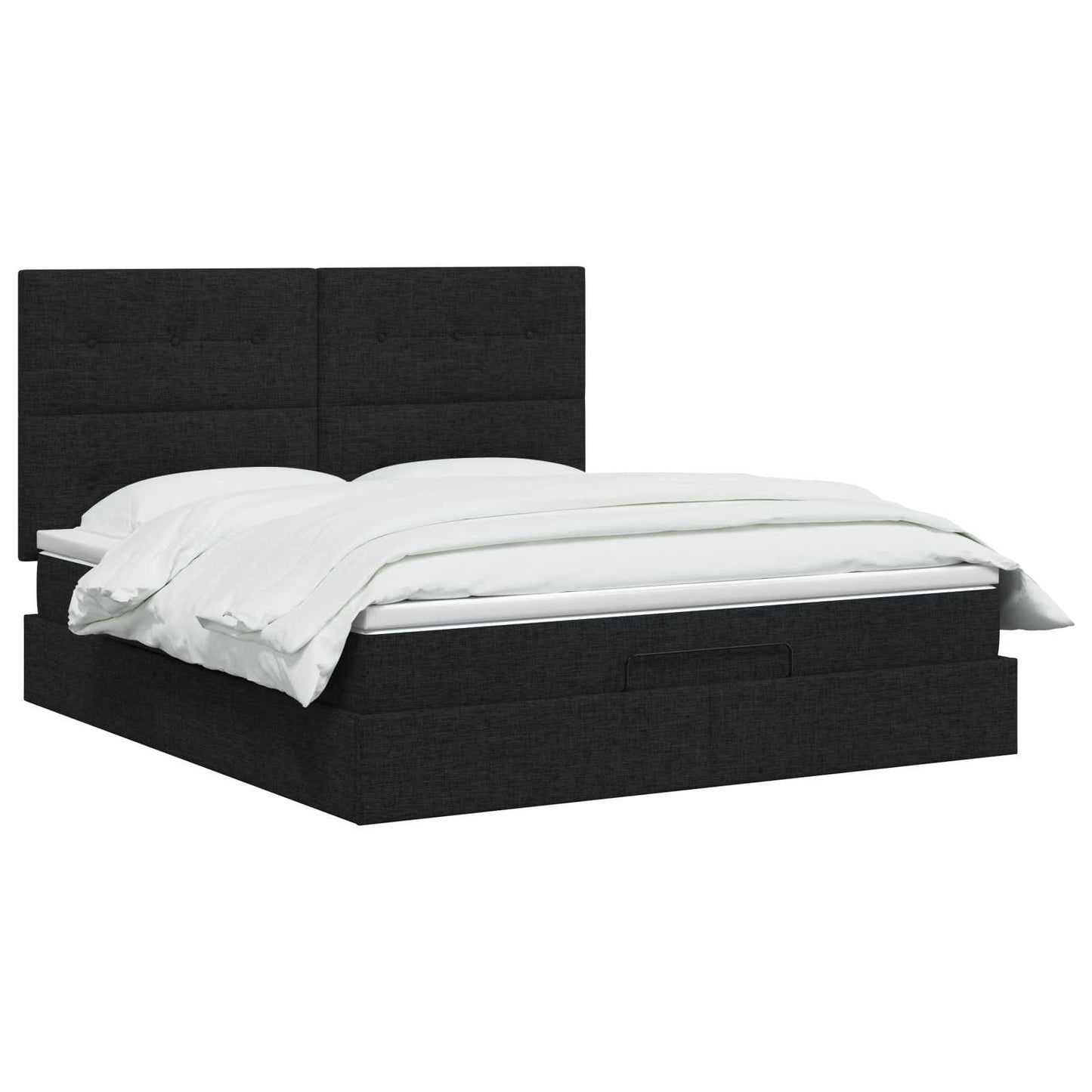 Ottoman Bett mit Matratze Schwarz 140 x 200 cm Stoff