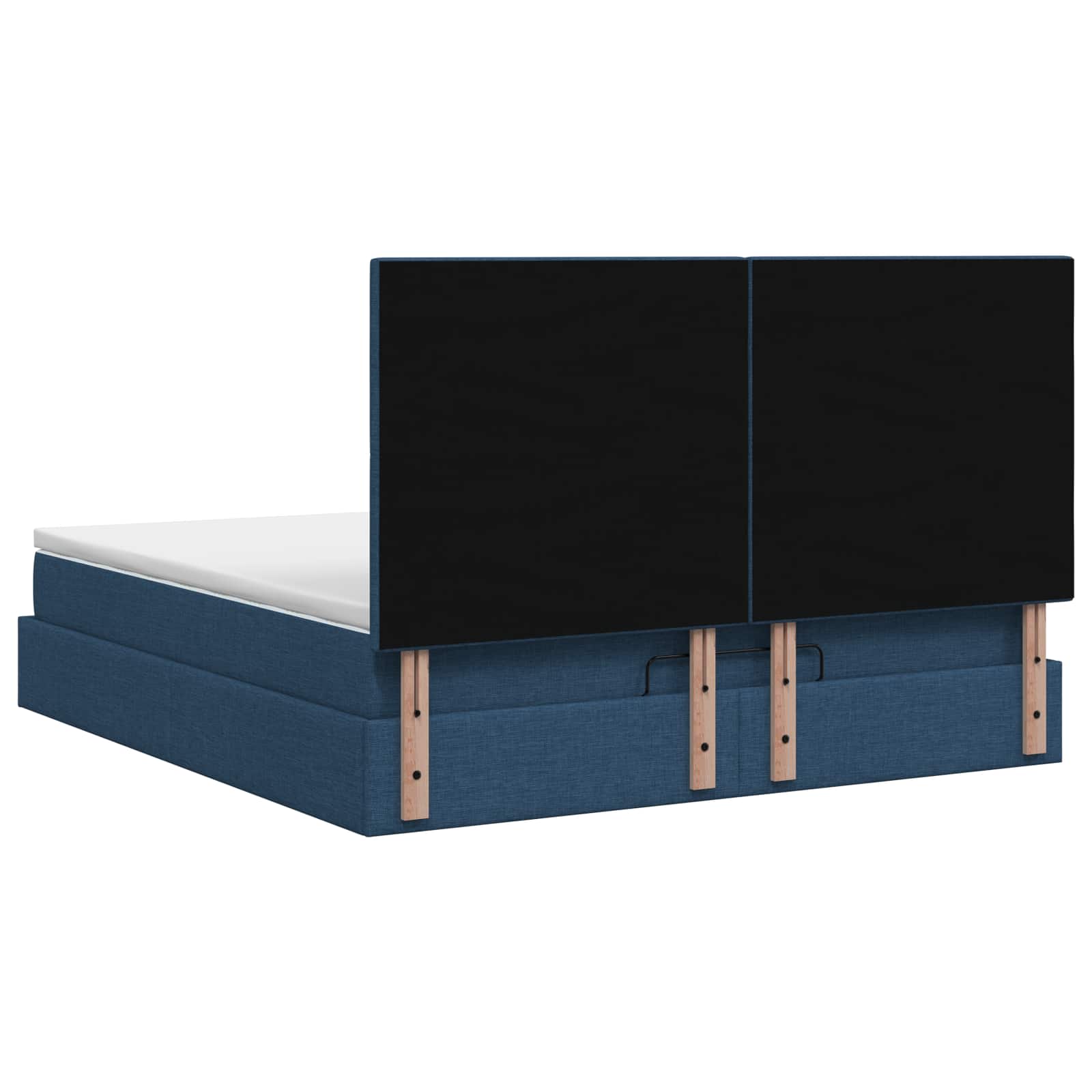 Ottoman Bett mit Matratze mit Kopfteil Blau 140 x 200 cm Stoff