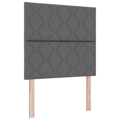 Ottoman Bett mit Matratze Dunkelgrau 90 x 190 cm Stoff