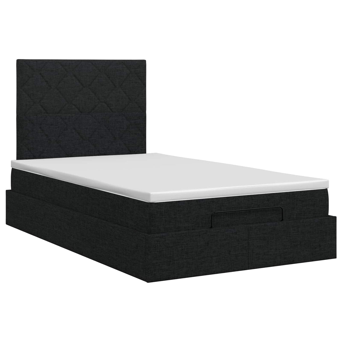 Ottoman Bett mit Matratze Schwarz 120 x 190 cm Stoff