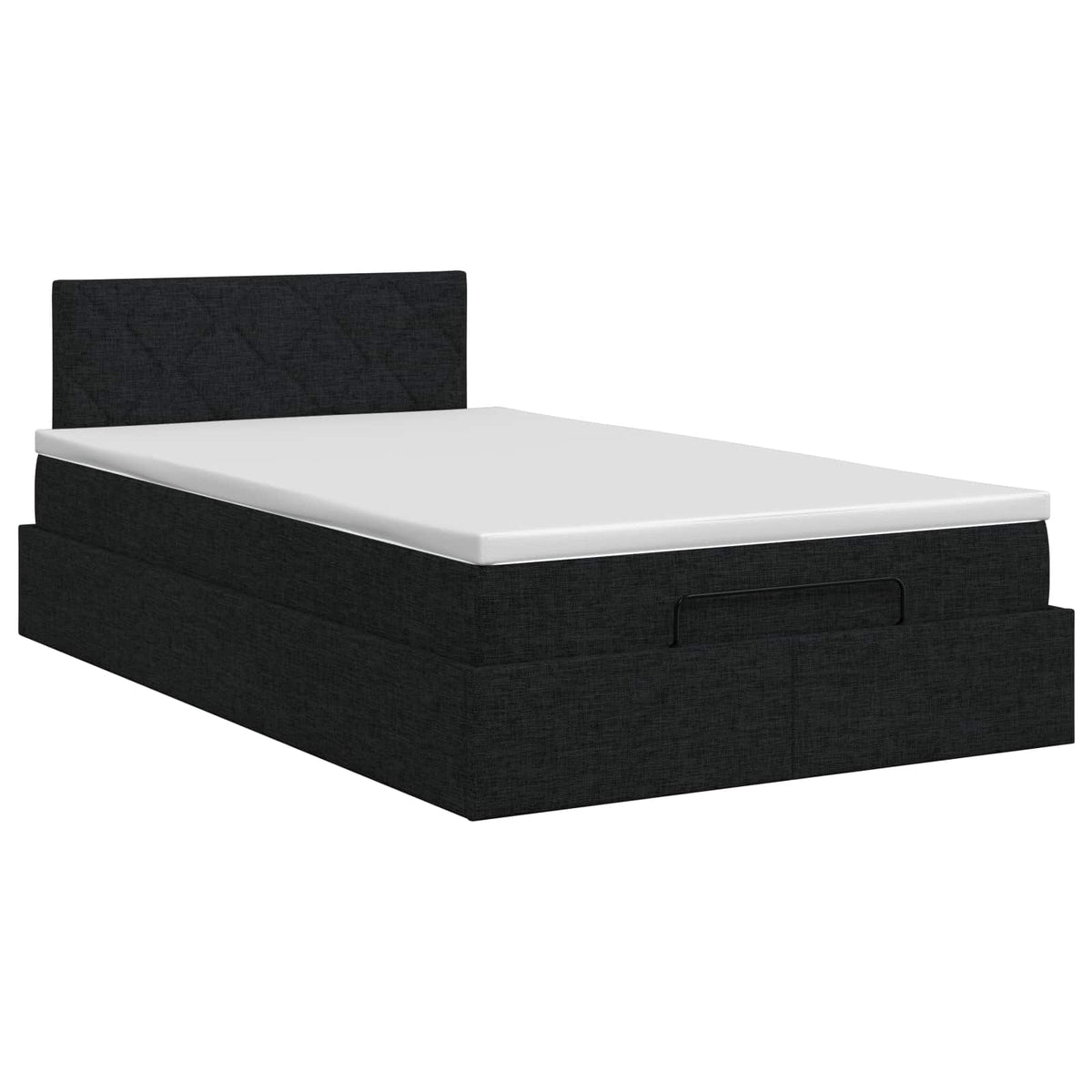 Ottoman Bett mit Matratze Schwarz 120 x 200 cm Stoff