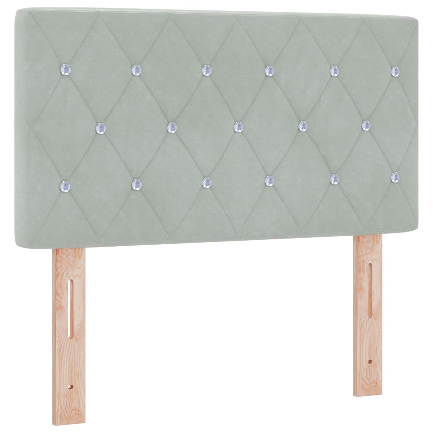 Ottoman Bett mit Matratze Hellgrau 80 x 200 cm Samt