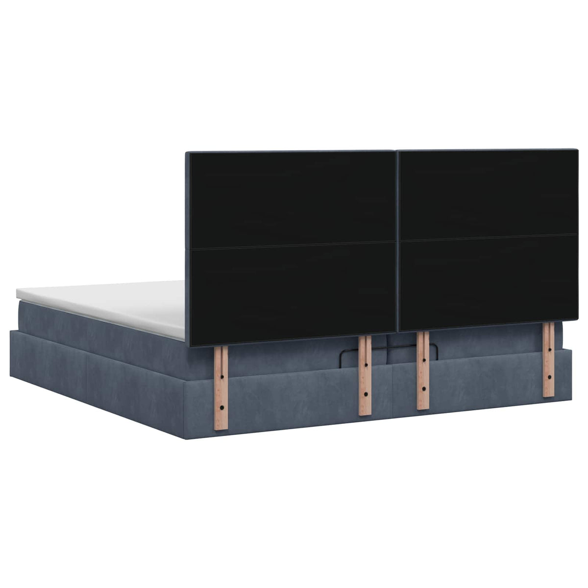 Ottoman Bett mit Matratze Dunkelgrau 200 x 200 cm Samt