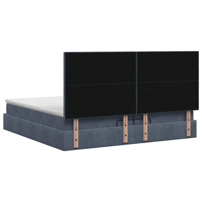 Ottoman Bett mit Matratze Dunkelgrau 200 x 200 cm Samt