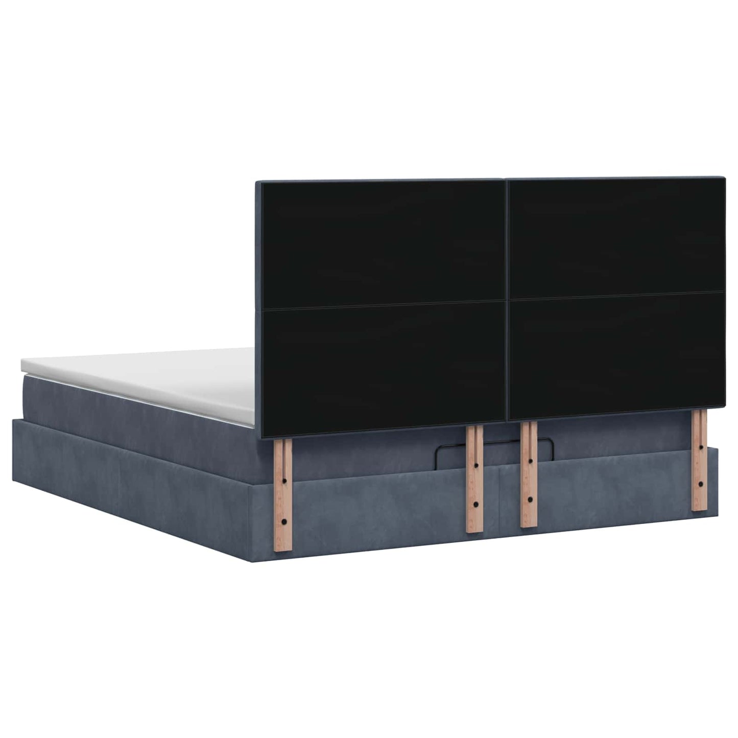 Ottoman Bett mit Matratze Dunkelgrau 140 x 190 cm Samt