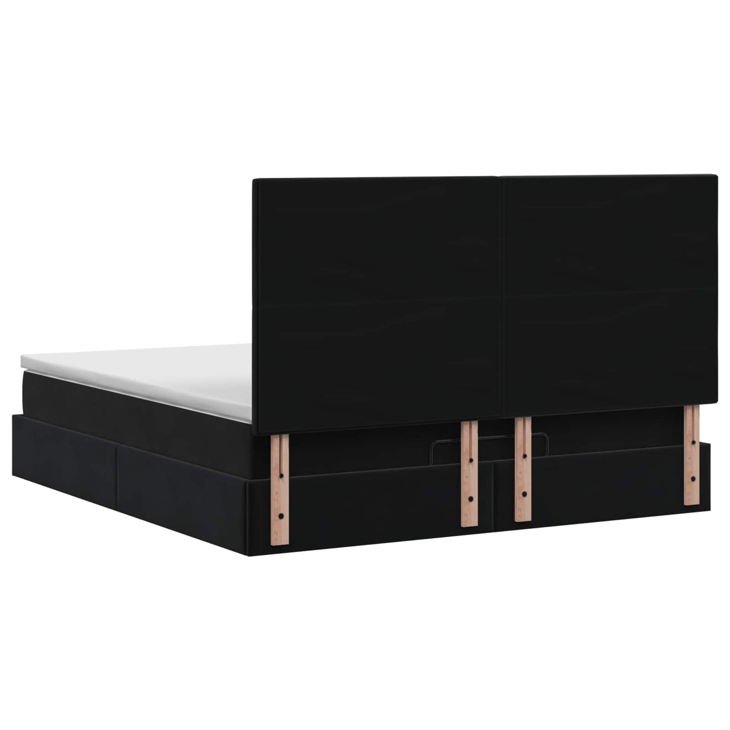 Ottoman Bett mit Matratze Schwarz 140 x 190 cm Samt