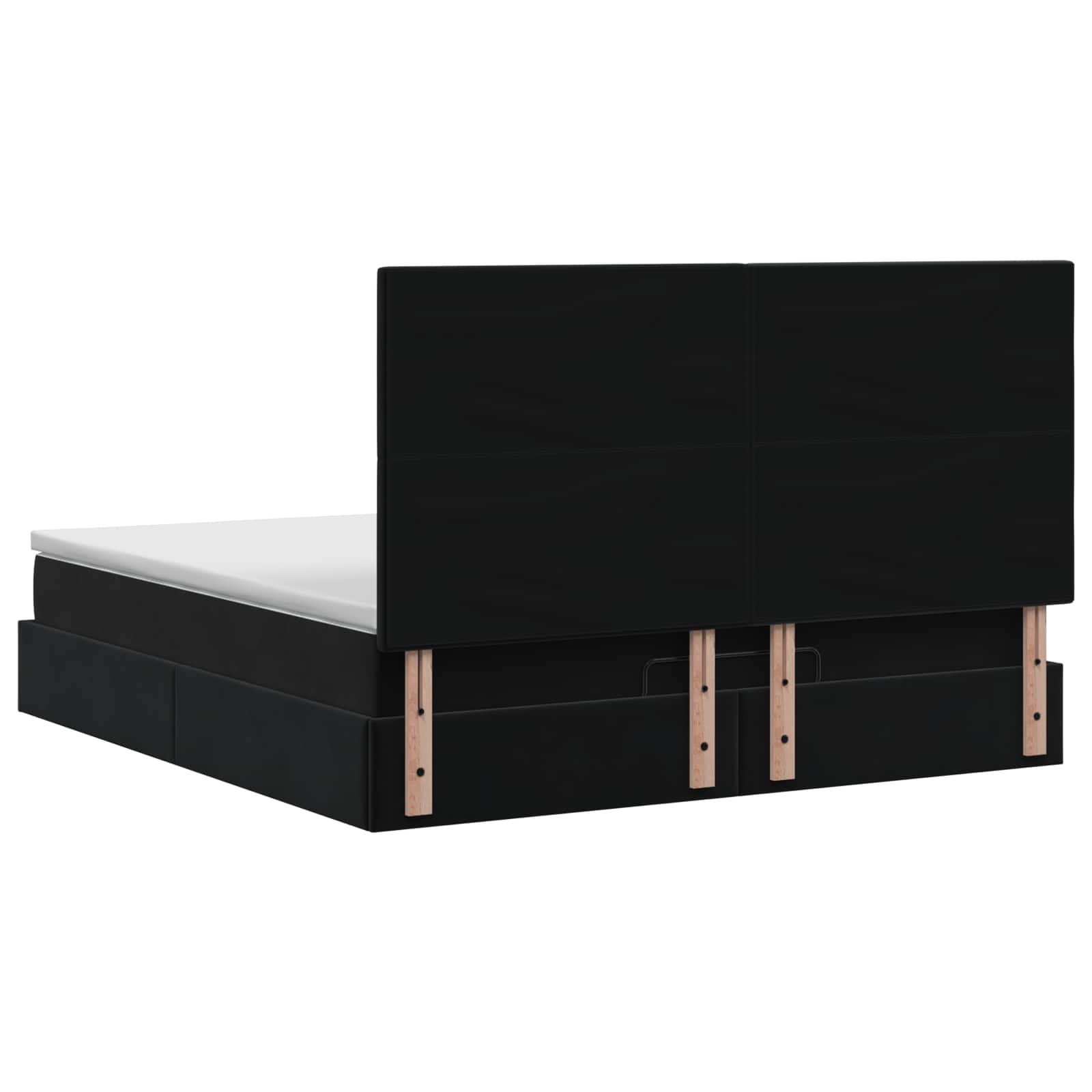 Ottoman Bett mit Matratze Schwarz 140 x 190 cm Samt