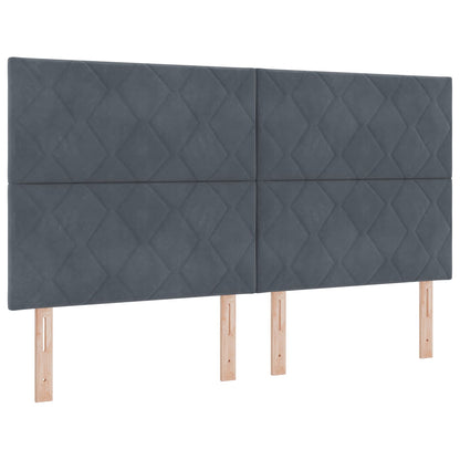 Ottoman Bett mit Matratze Dunkelgrau 180 x 200 cm Samt