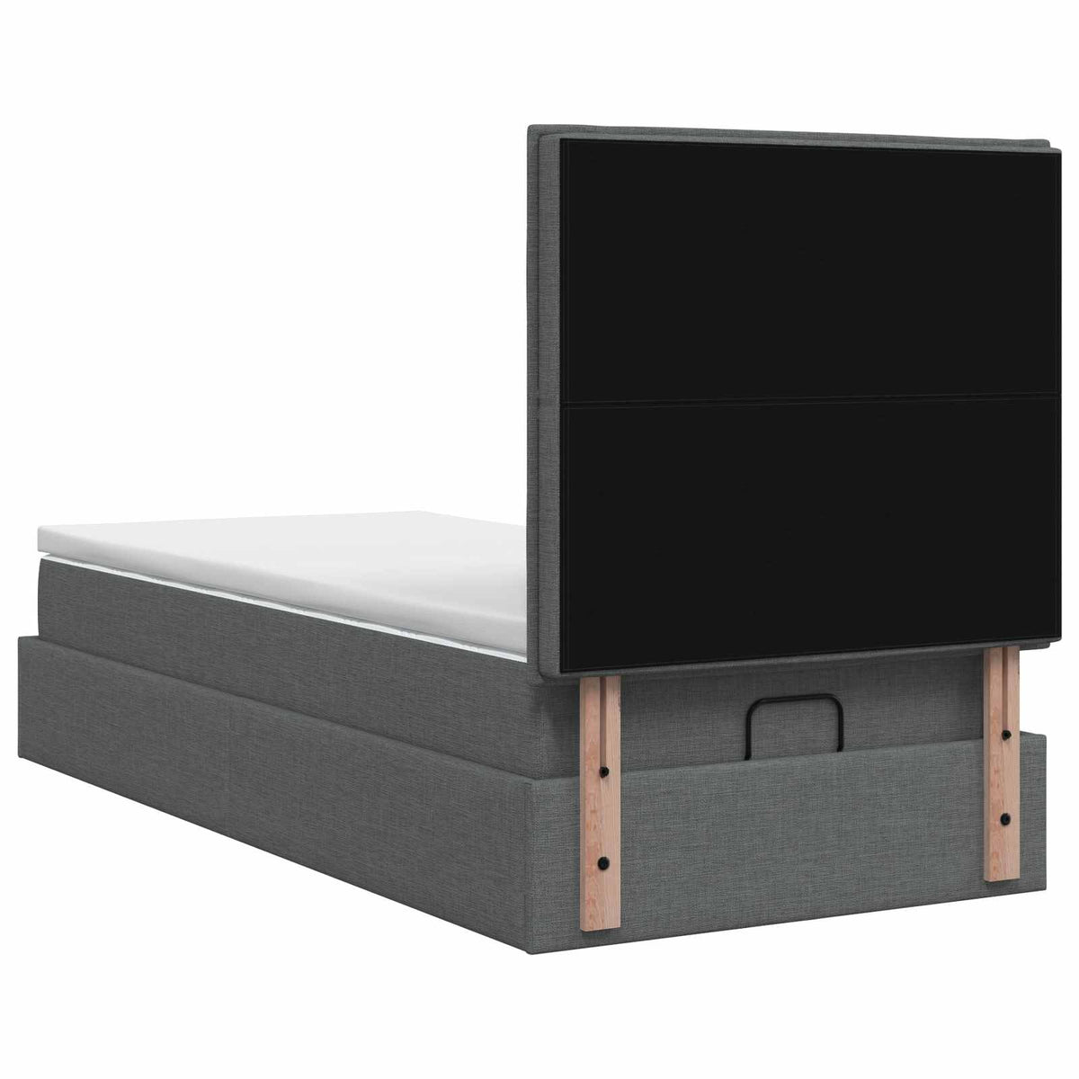 Ottoman-Bett mit Matratze und LED Dunkelgrau 80 x 200 cm Stoff