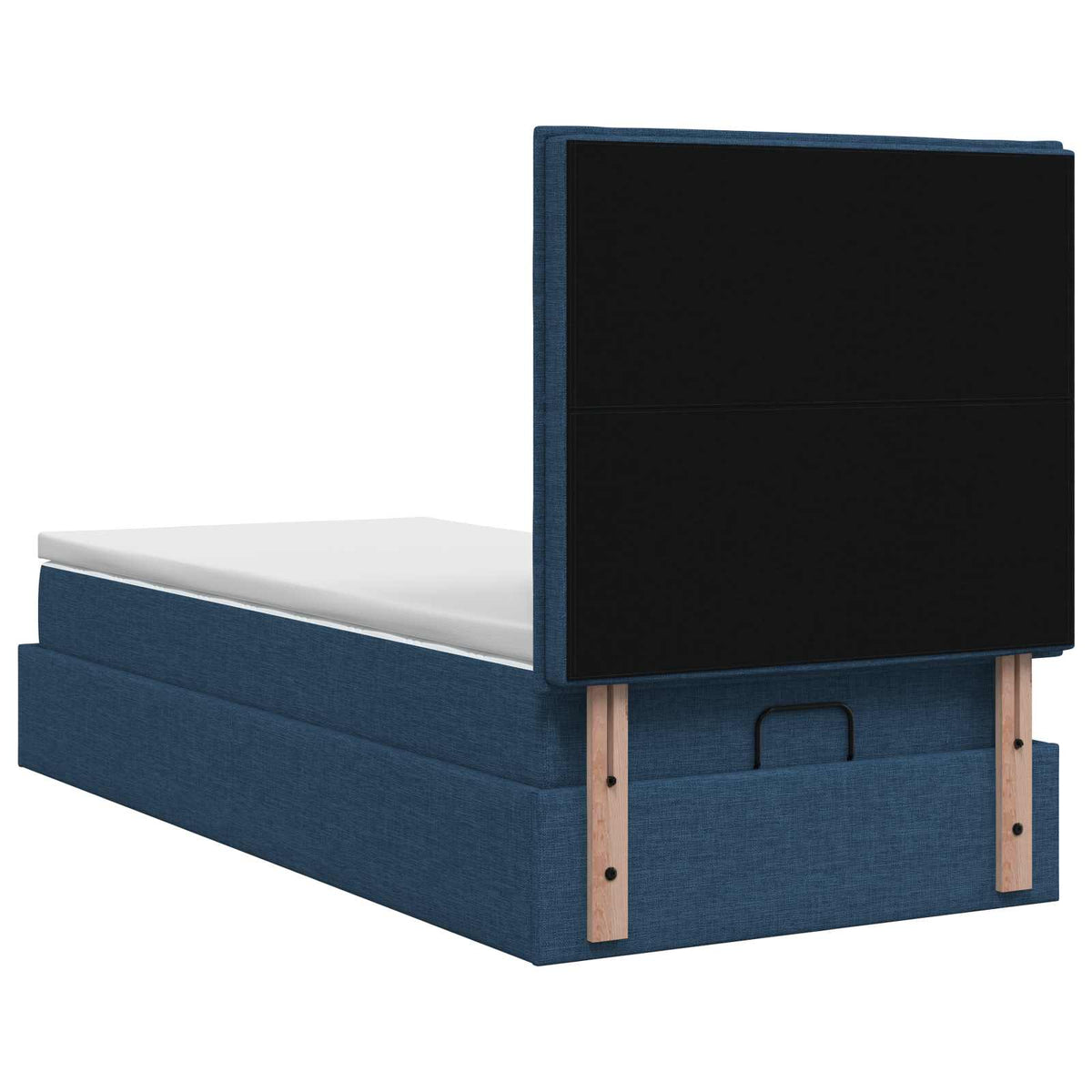 Ottoman-Bett mit Matratze und LED Blau 90 x 200 cm Stoff