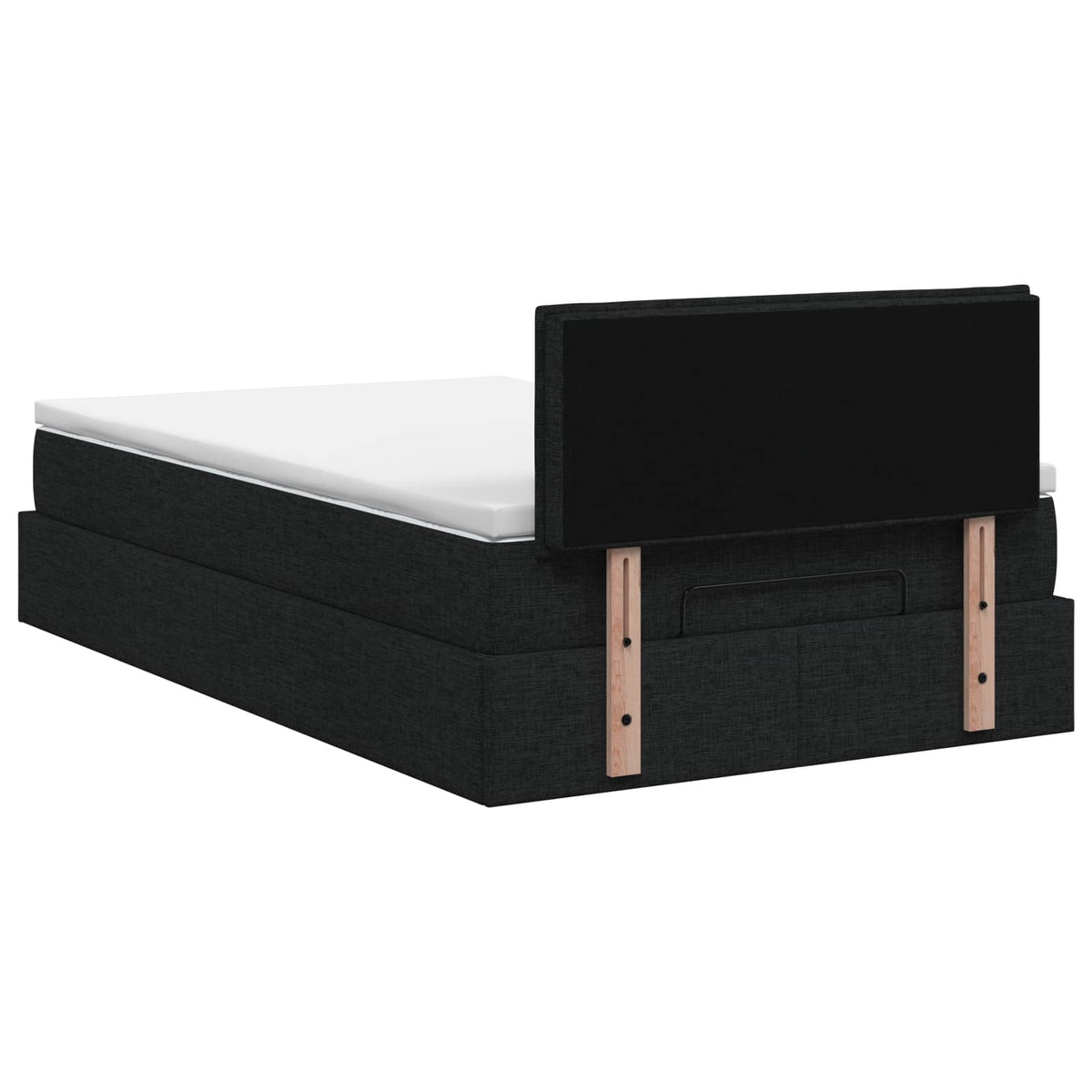 Ottoman-Bett mit Matratze und LED Schwarz 120 x 190 cm Stoff