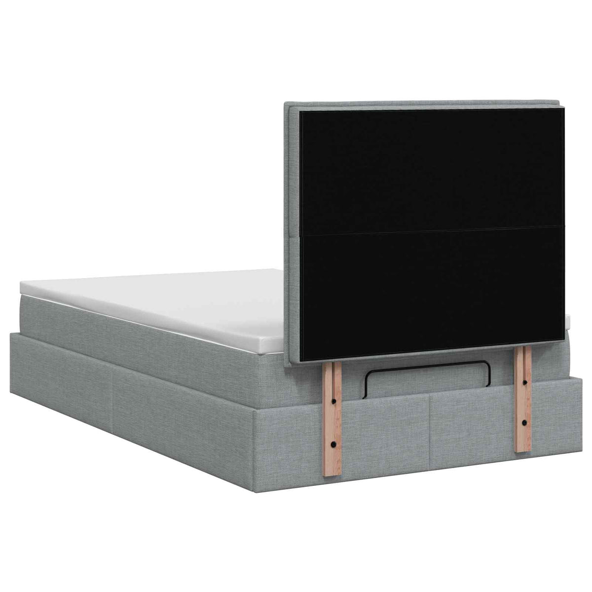 Ottoman-Bett mit Matratze und LED Hellgrau 120 x 200 cm Stoff