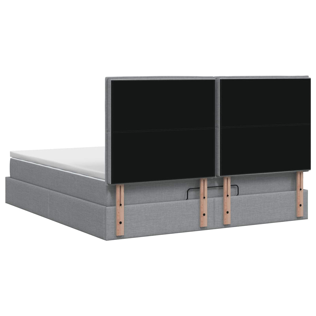 Ottoman-Bett mit Matratze und LED Hellgrau 140 x 200 cm Stoff