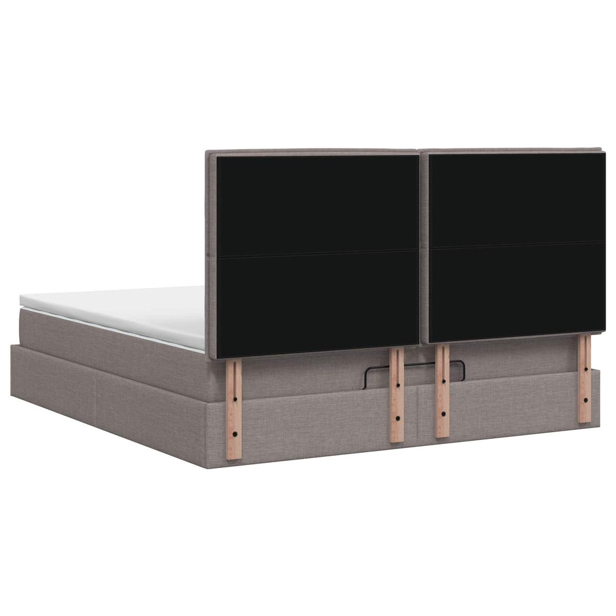 Ottoman-Bett mit Matratze und LED Taupe 160 x 200 cm Stoff