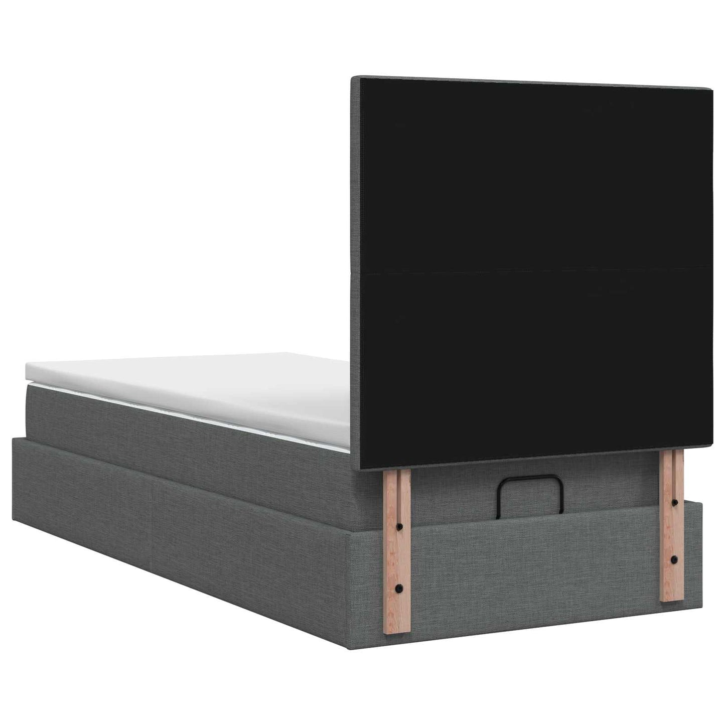 Ottoman-Bett mit Matratze und LED Dunkelgrau 80 x 200 cm Stoff