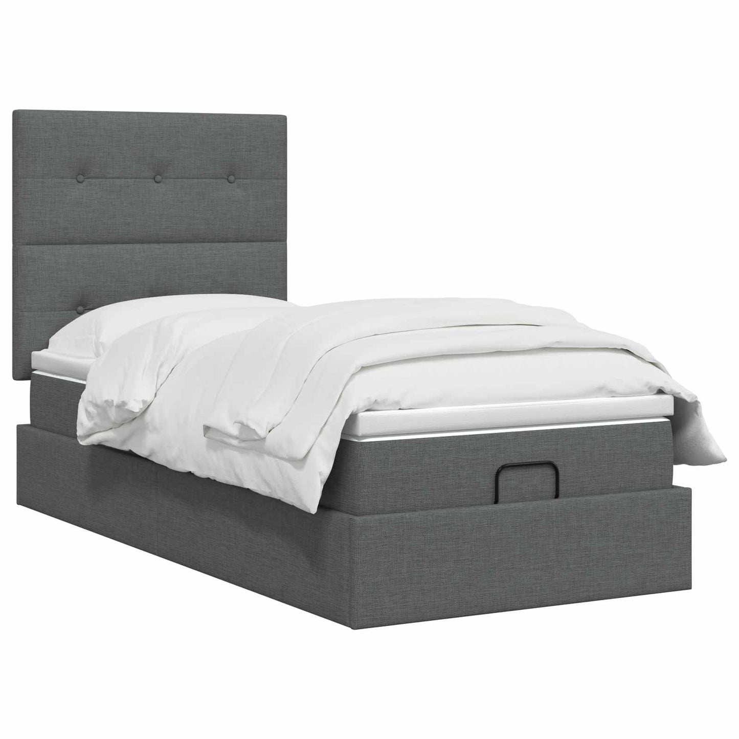 Ottoman-Bett mit Matratze und LED Dunkelgrau 80 x 200 cm Stoff