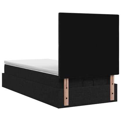 Ottoman-Bett mit Matratze und LED Schwarz 80 x 200 cm Stoff