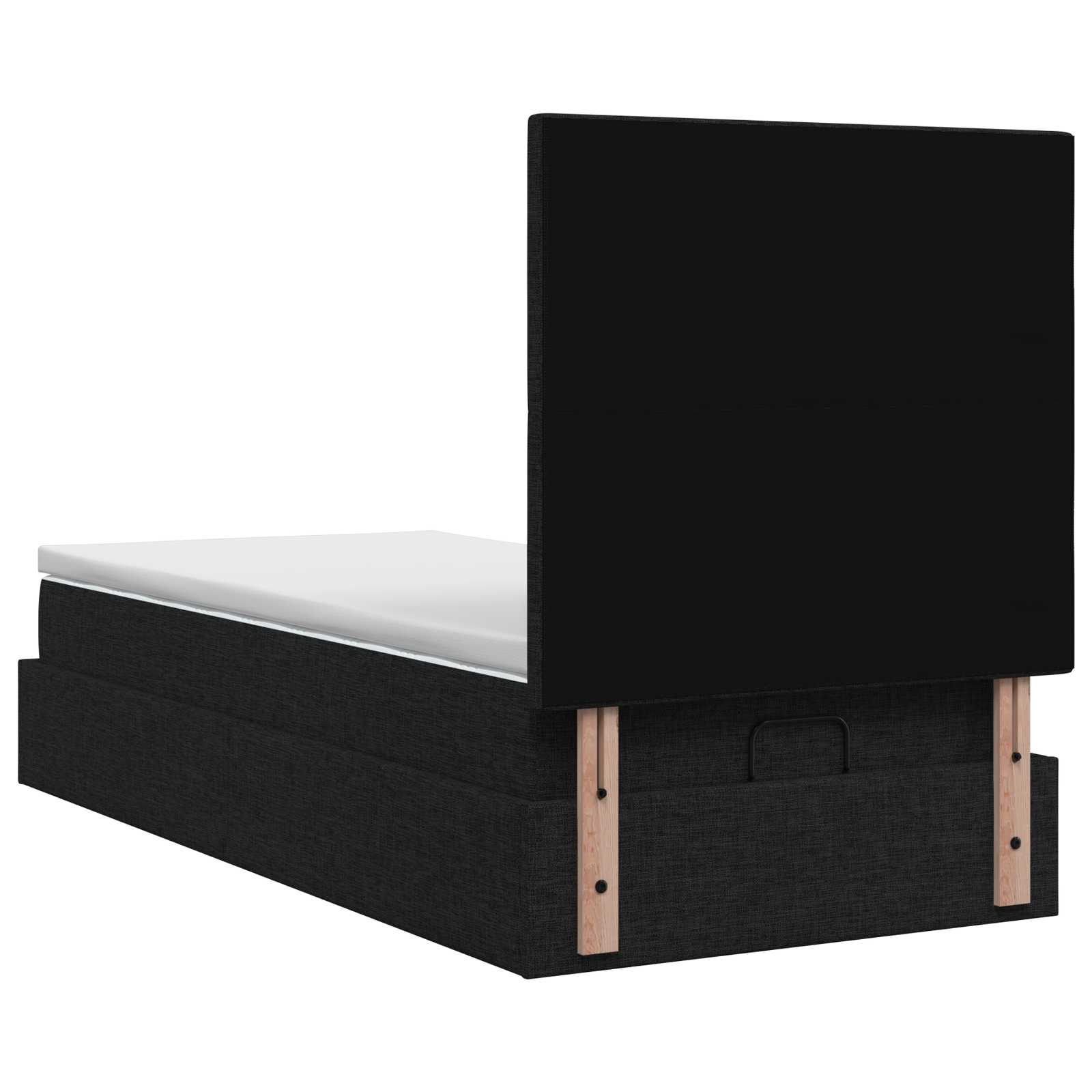 Ottoman-Bett mit Matratze und LED Schwarz 90 x 190 cm Stoff