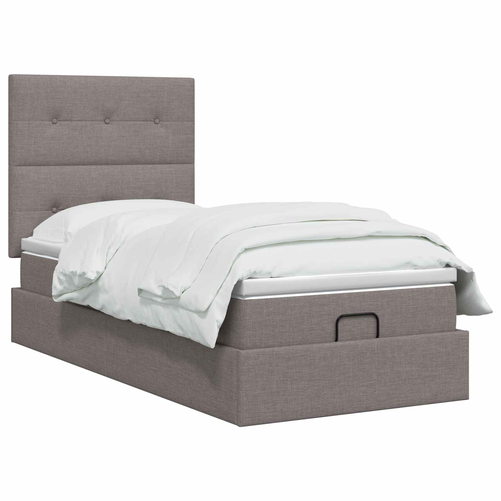 Ottoman-Bett mit Matratze und LED Taupe 90 x 200 cm Stoff
