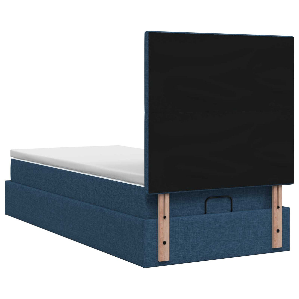 Ottoman-Bett mit Matratze und LED Blau 90 x 200 cm Stoff