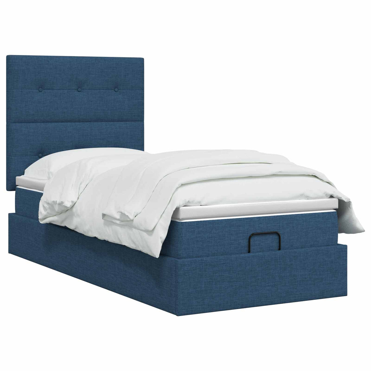 Ottoman-Bett mit Matratze und LED Blau 90 x 200 cm Stoff