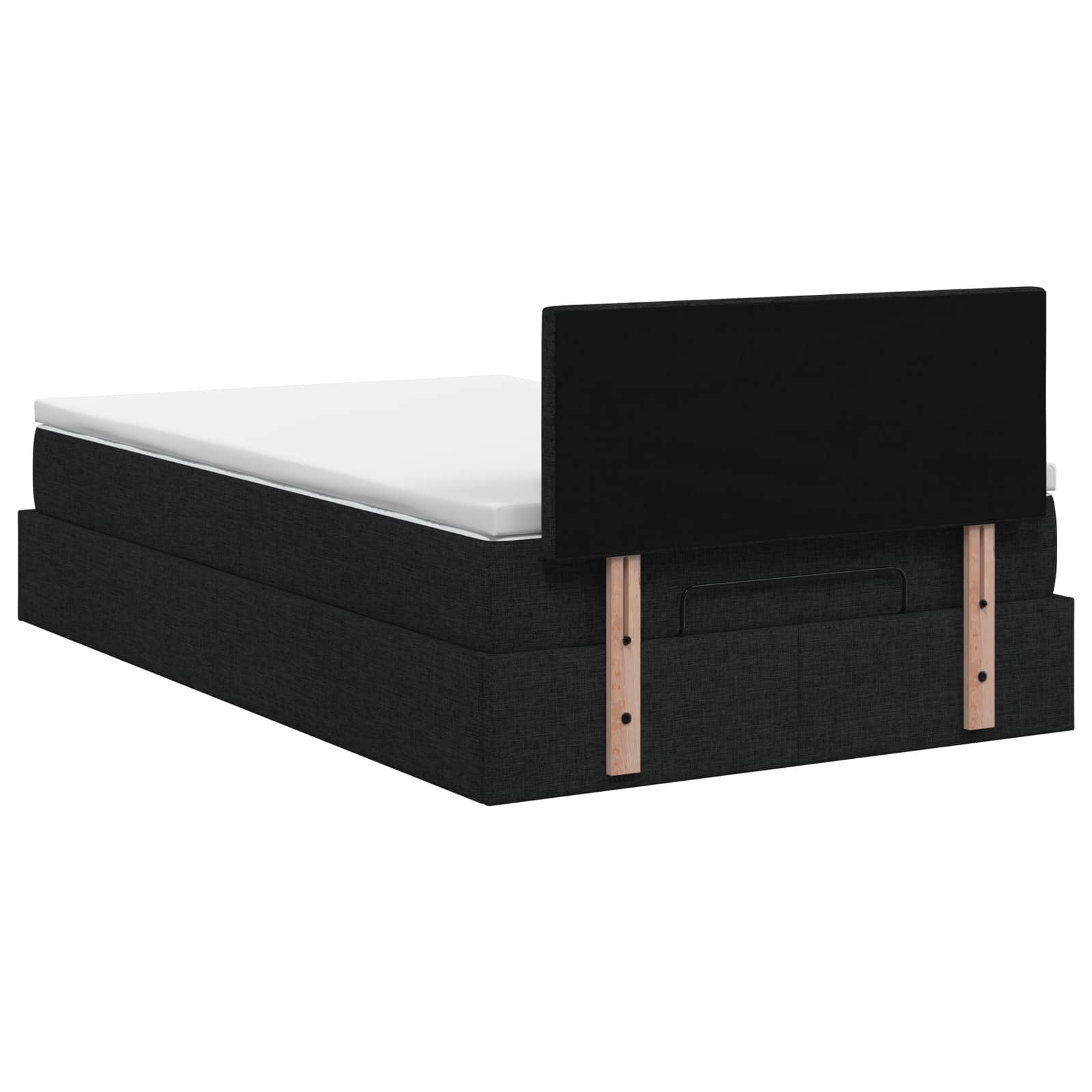 Ottoman-Bett mit Matratze und LED Schwarz 120 x 190 cm Stoff