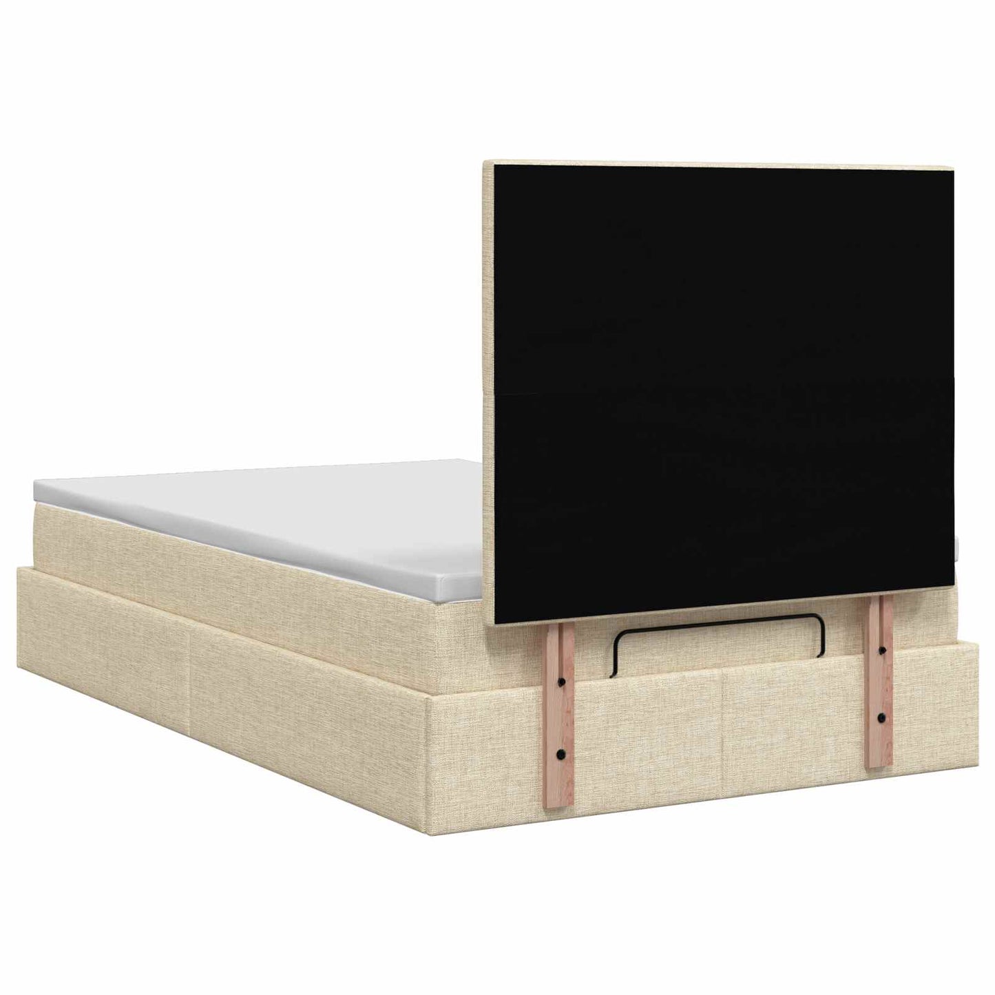 Ottoman-Bett mit Matratze und LED Creme 120 x 200 cm Stoff