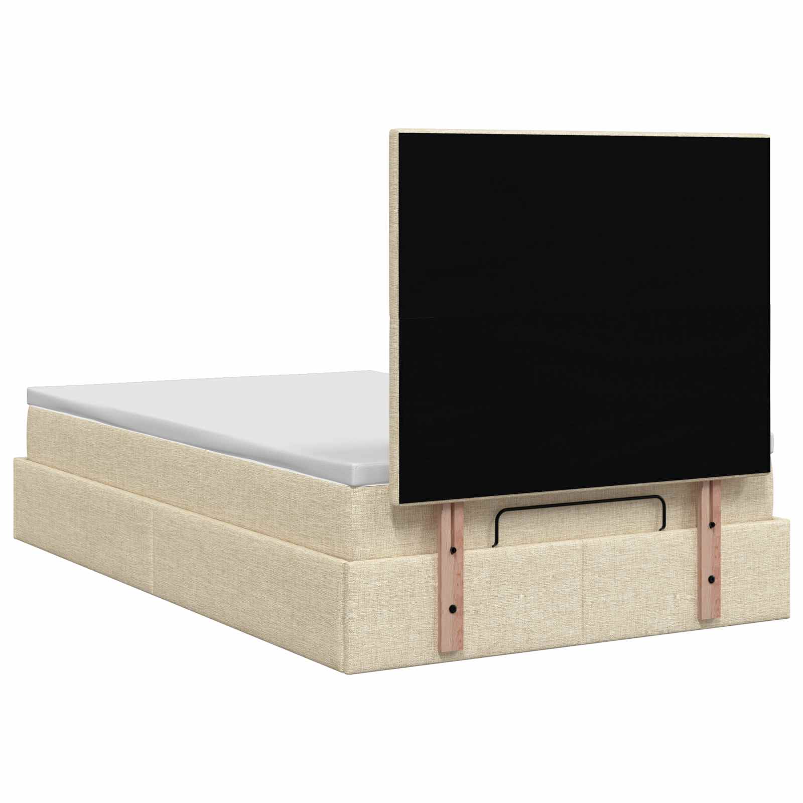 Ottoman-Bett mit Matratze und LED Creme 120 x 200 cm Stoff