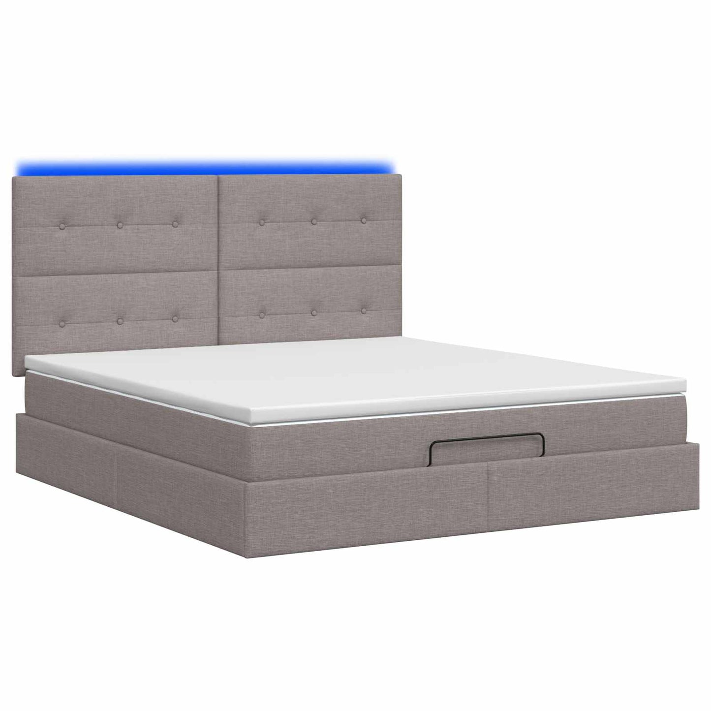 Ottoman-Bett mit Matratze und LED Taupe 140 x 190 cm Stoff