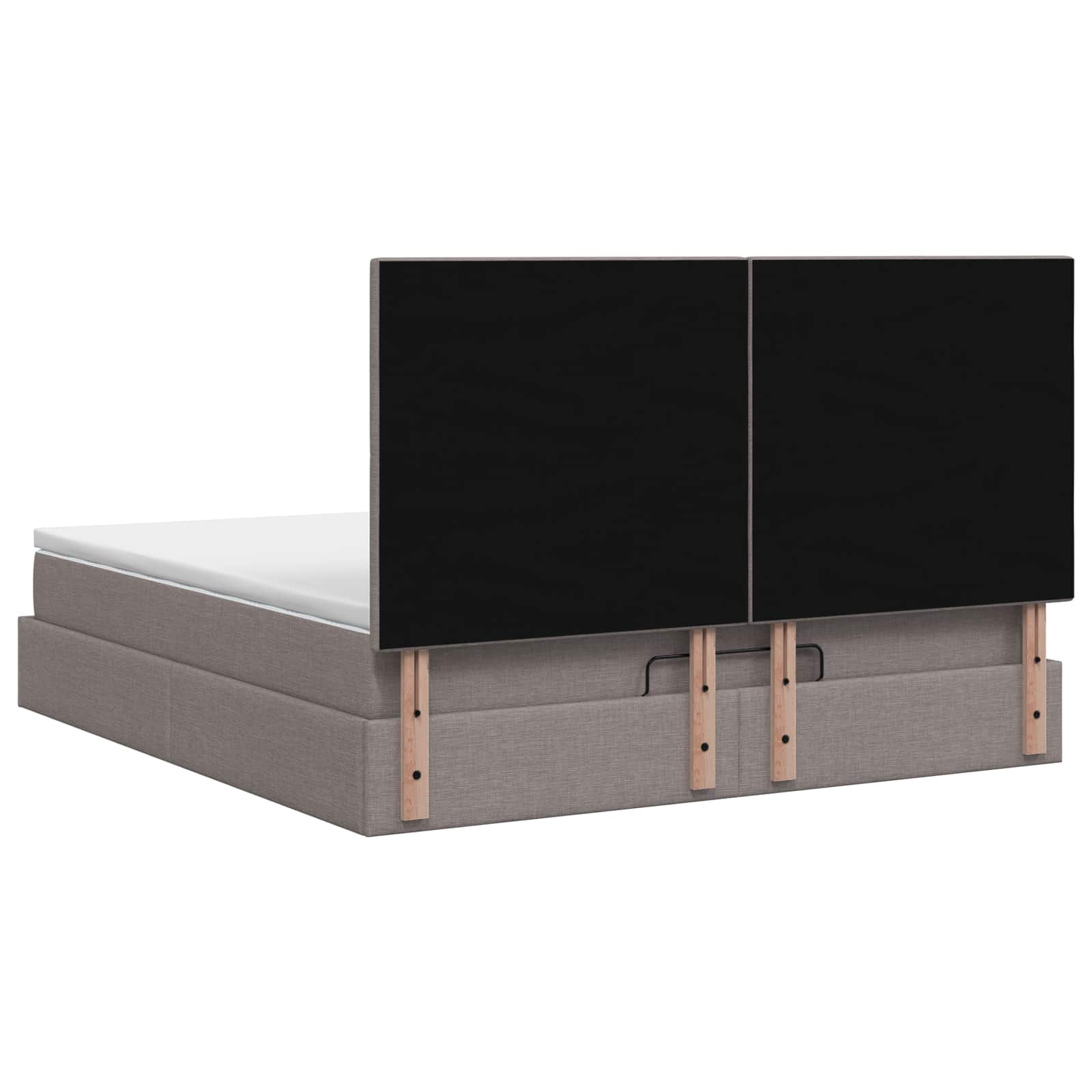 Ottoman-Bett mit Matratze und LED Taupe 140 x 190 cm Stoff