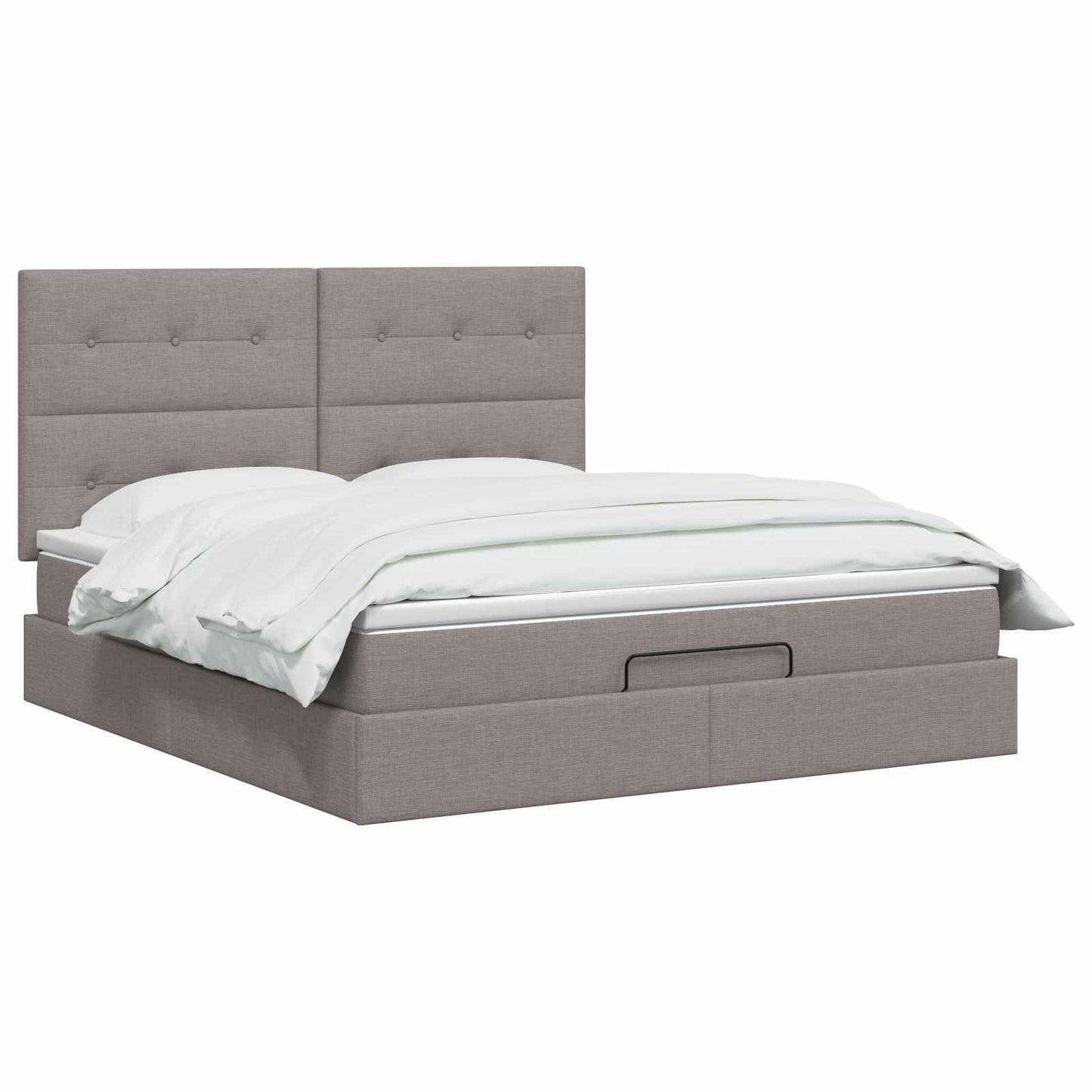 Ottoman-Bett mit Matratze und LED Taupe 140 x 190 cm Stoff