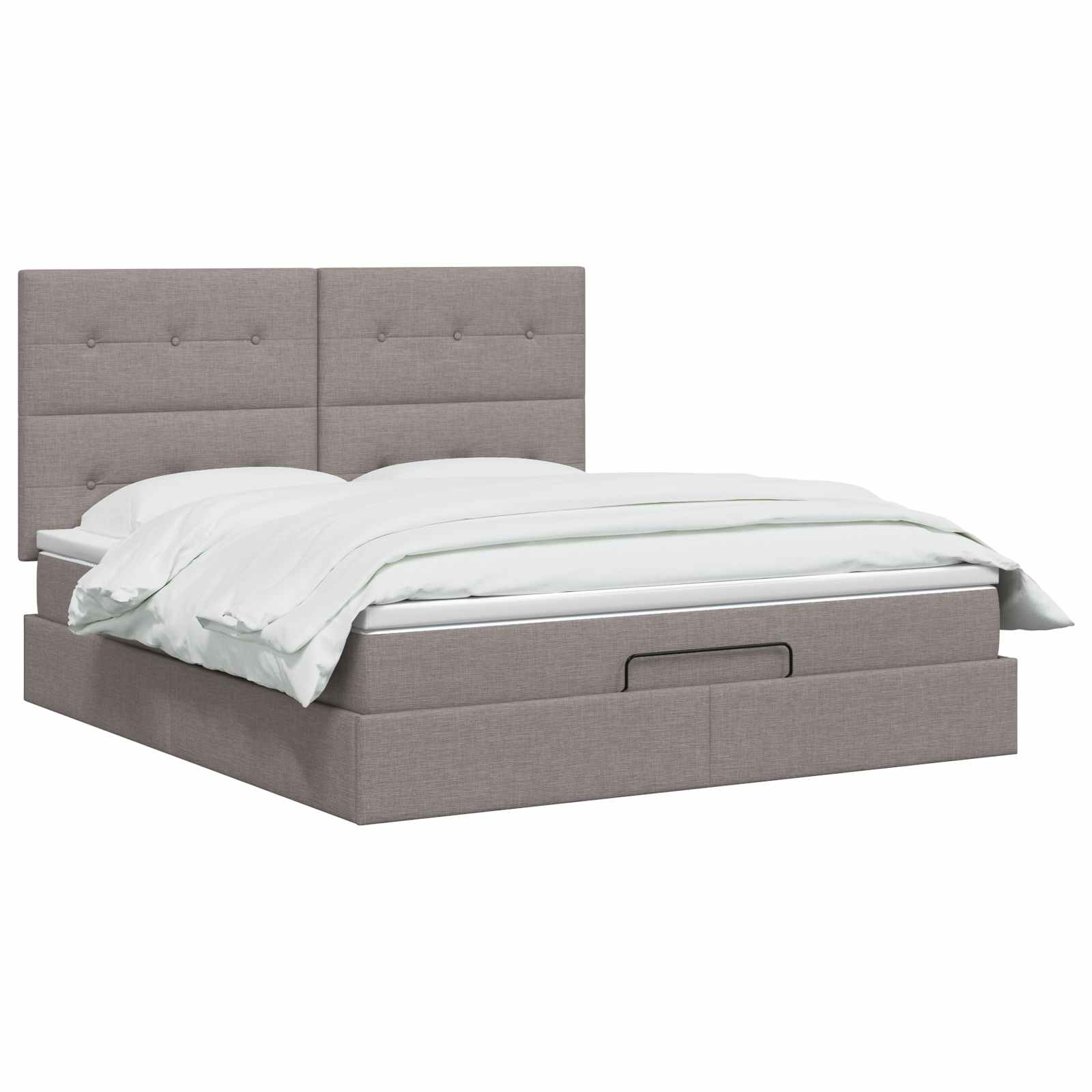 Ottoman-Bett mit Matratze und LED Taupe 140 x 190 cm Stoff