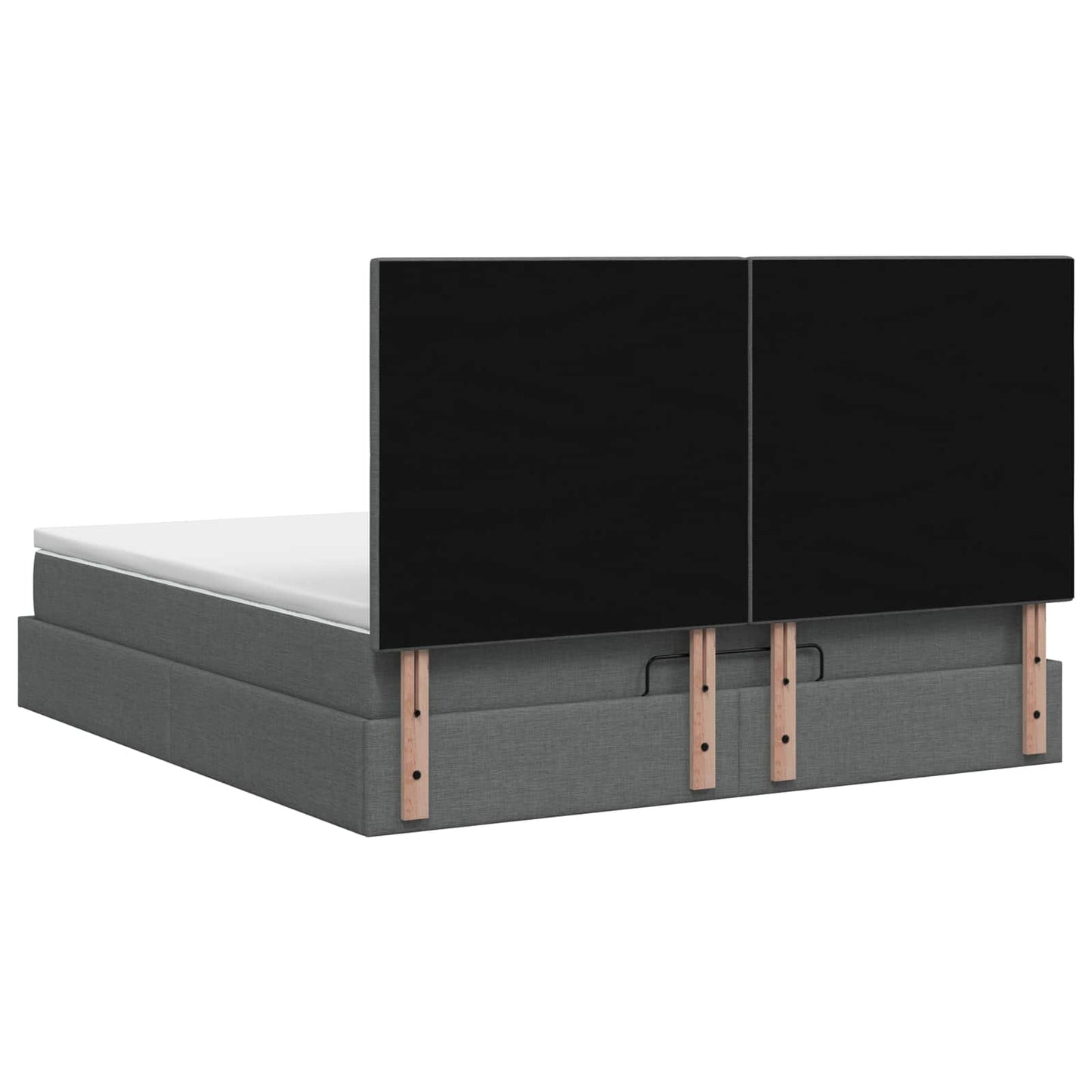 Ottoman-Bett mit Matratze und LED Dunkelgrau 140 x 200 cm Stoff