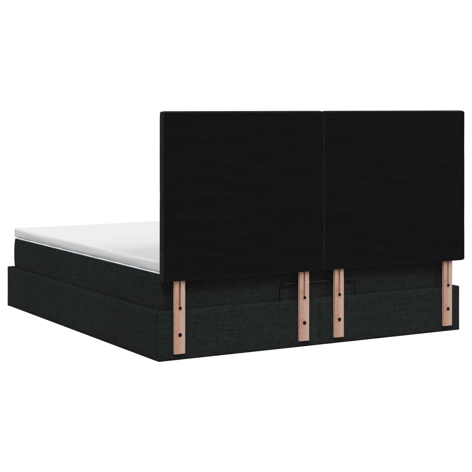 Ottoman-Bett mit Matratze und LED Schwarz 140 x 200 cm Stoff