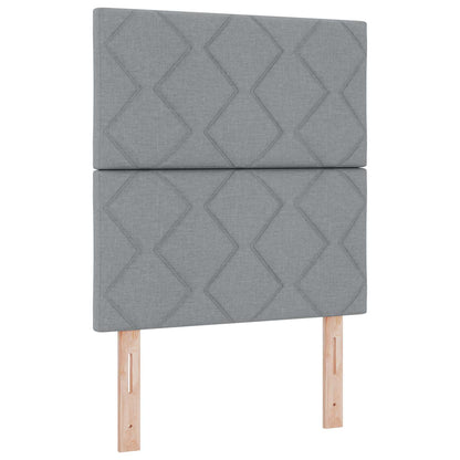 Ottoman-Bett mit Matratze und LED Hellgrau 80 x 200 cm Stoff