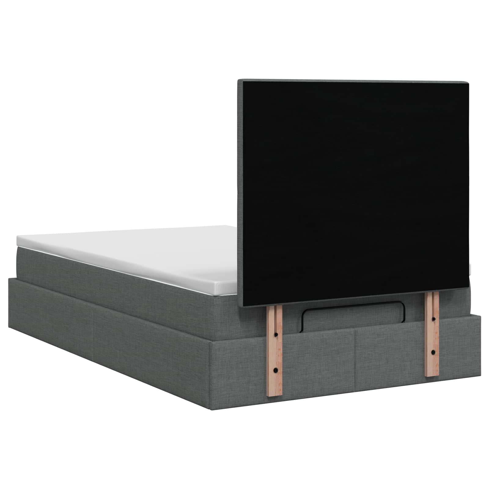 Ottoman-Bett mit Matratze und LED Dunkelgrau 120 x 200 cm Stoff