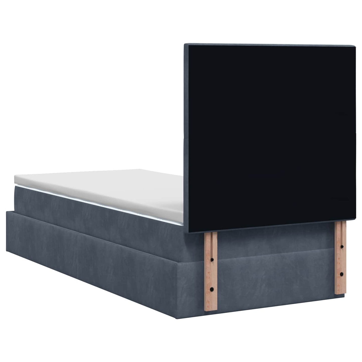 Ottoman-Bett mit Matratze und LED Dunkelgrau 80 x 200 cm Samt