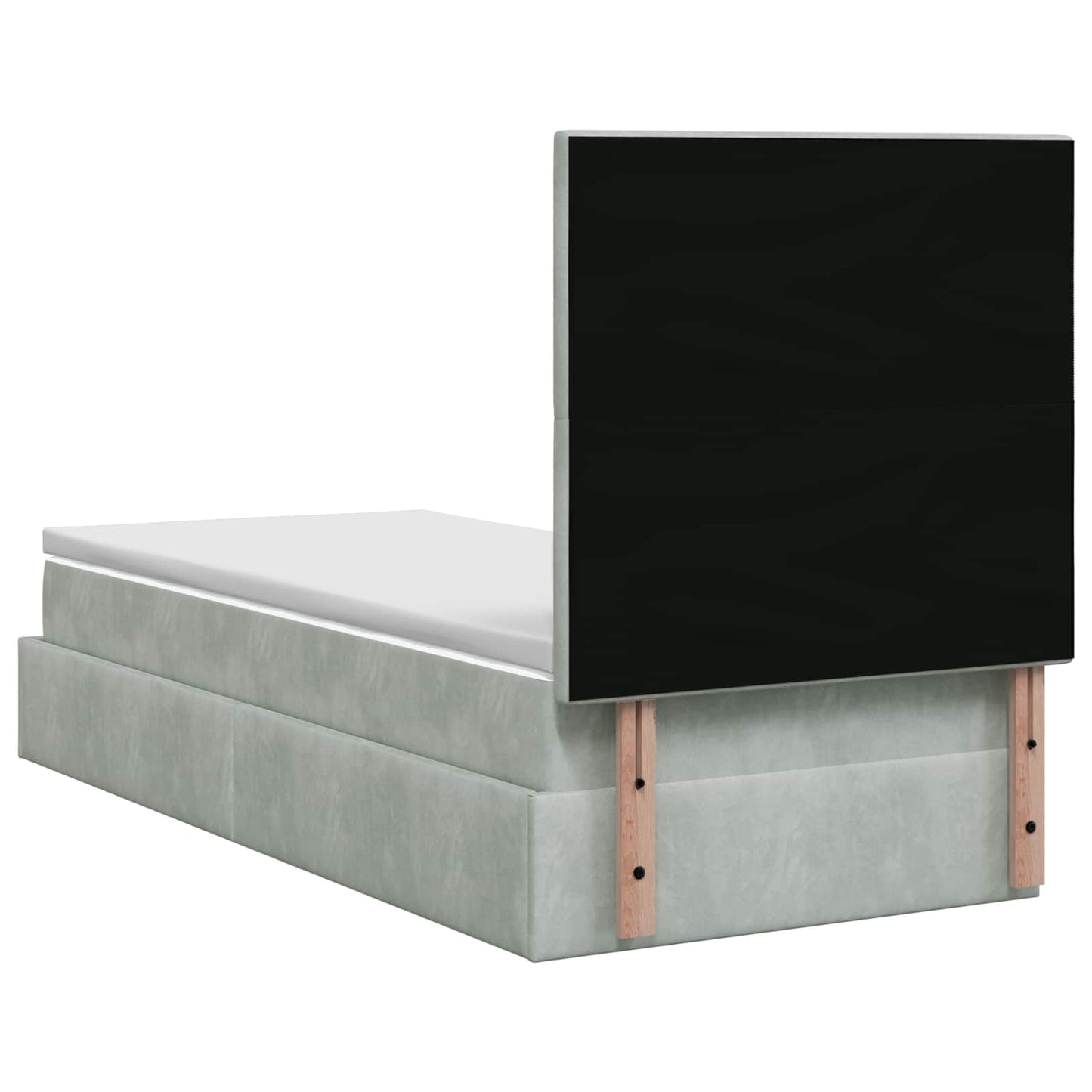 Ottoman-Bett mit Matratze und LED Hellgrau 90 x 200 cm Samt