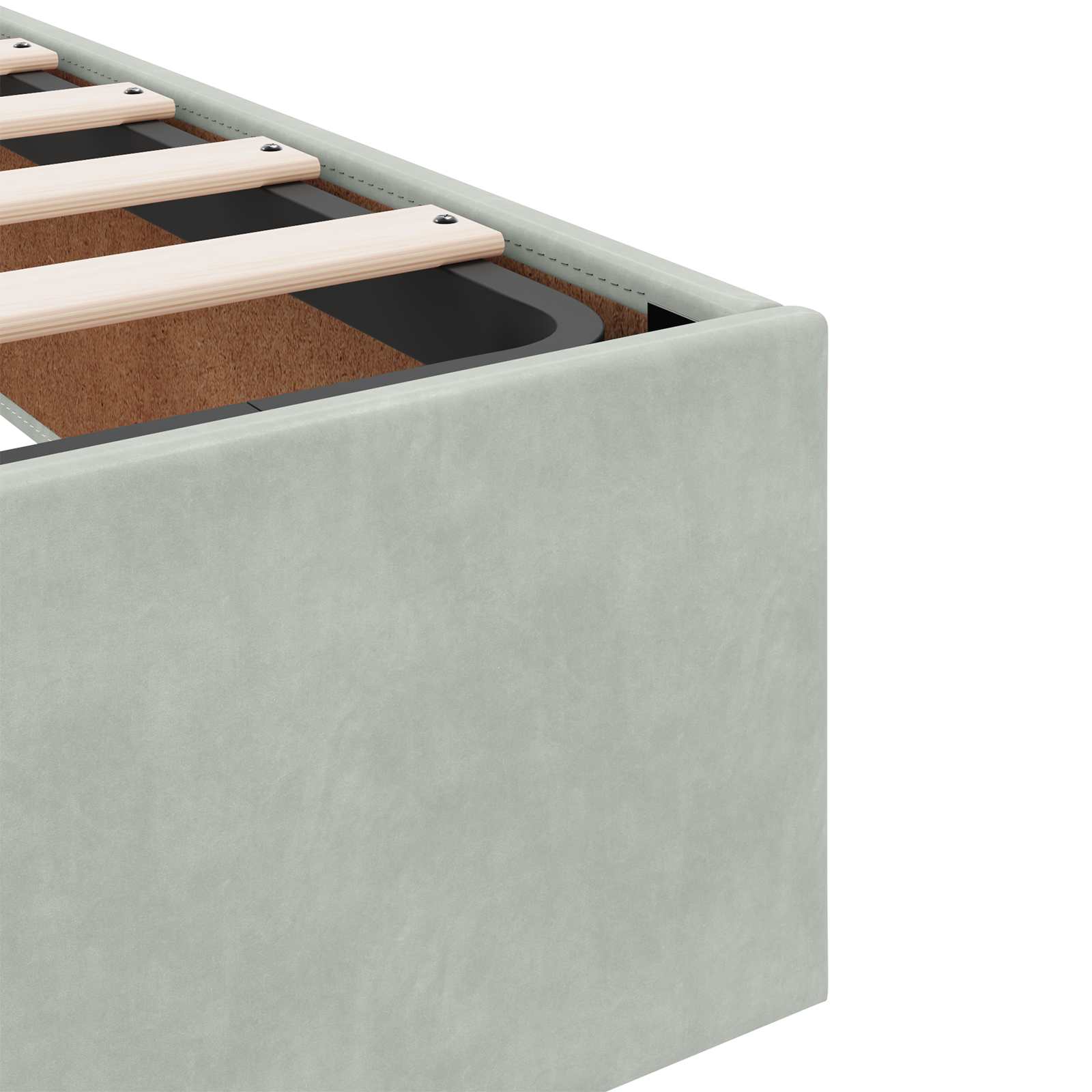 Ottoman-Bett mit Matratze und LED Hellgrau 140 x 190 cm Samt