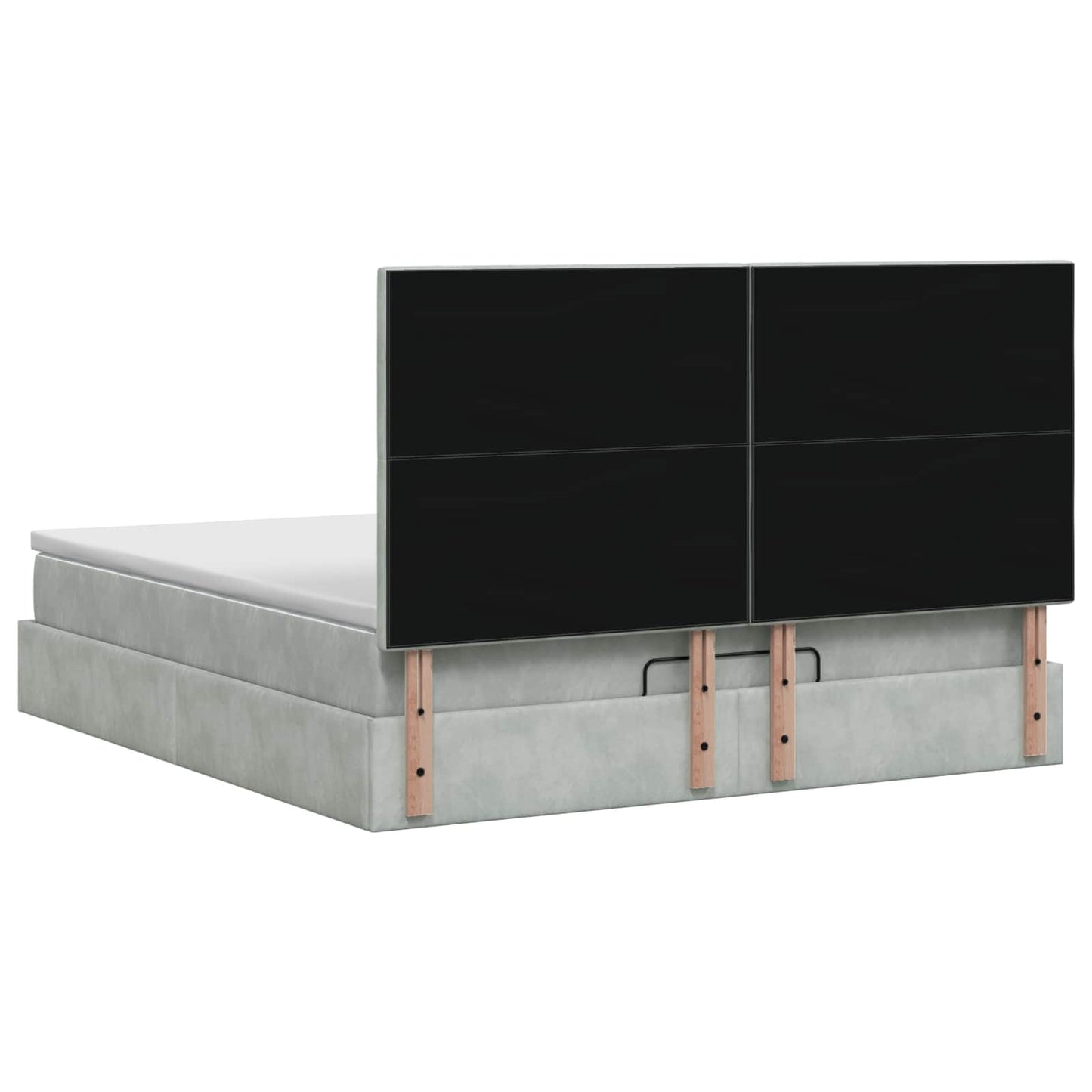 Ottoman-Bett mit Matratze und LED Hellgrau 140 x 200 cm Samt