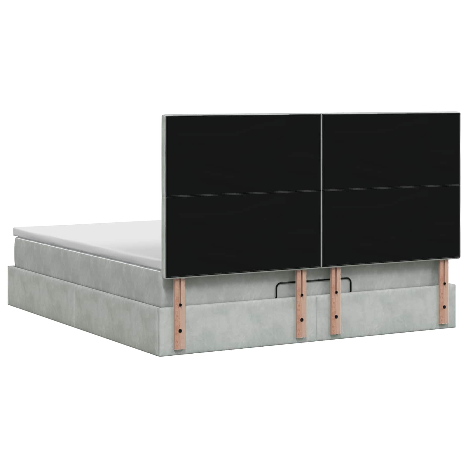 Ottoman-Bett mit Matratze und LED Hellgrau 140 x 200 cm Samt